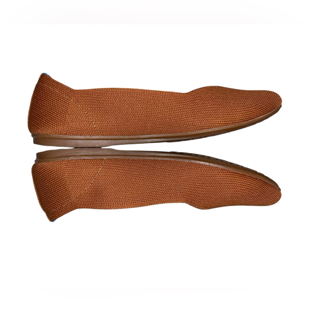 KBZone Women's Knit Pointed Toe slip-on Ballet Flats, Burnt Orange, Size 8 - Picture 3 of 5